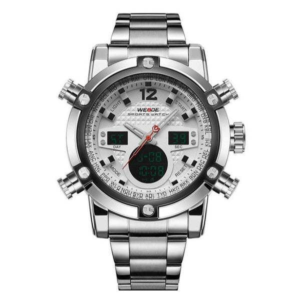 Display sports waterproof steel band watch