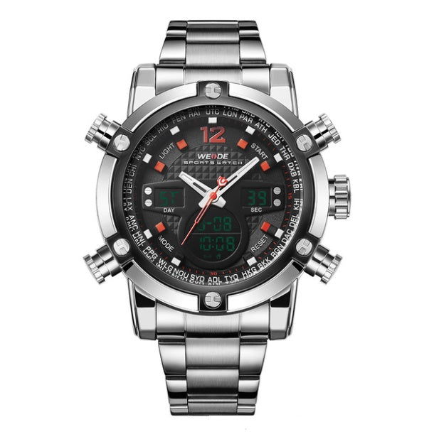 Display sports waterproof steel band watch