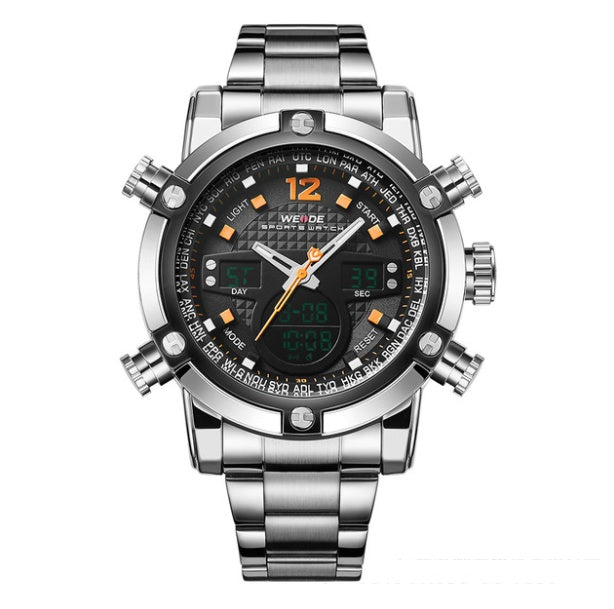 Display sports waterproof steel band watch