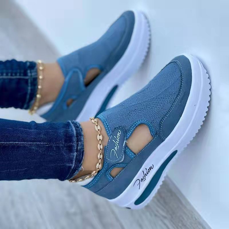 Women's Sneakers Summer New Ladies Casual Low Wedge Breathable Non-Slip Comfort Feamle Sport Shoes Mesh Shoes Fashion Style