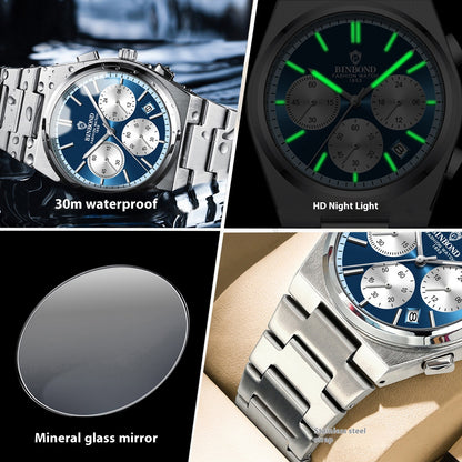 Men's Fashion Elegant Three Eyes And Six Needles Chronograph Watch