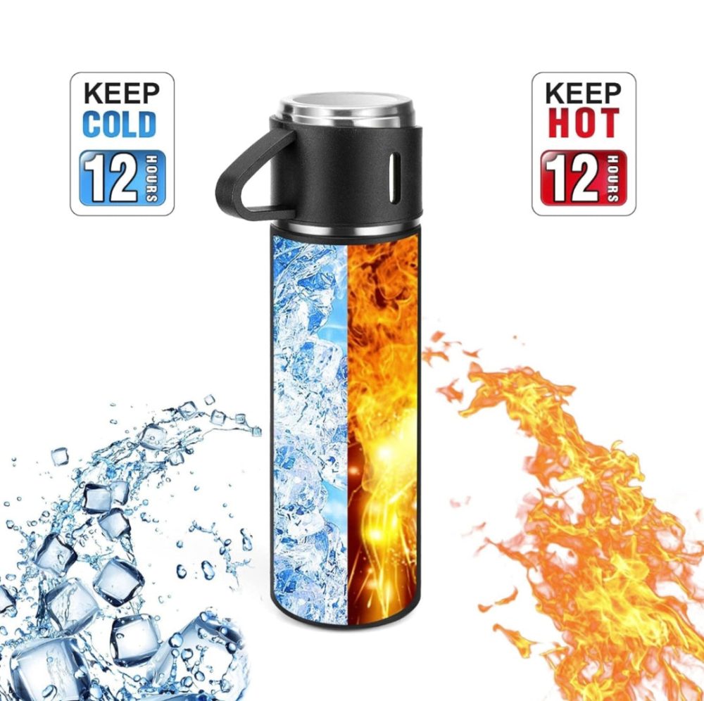 Home vacuum flask set hot 🔥 and cold water 💦 Thermos bottle 12.hr working cold 🥶 and hot 🔥 bottle - Image 5