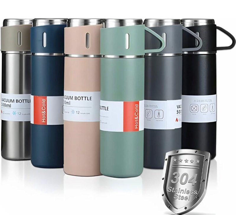 Home vacuum flask set hot 🔥 and cold water 💦 Thermos bottle 12.hr working cold 🥶 and hot 🔥 bottle - Image 3