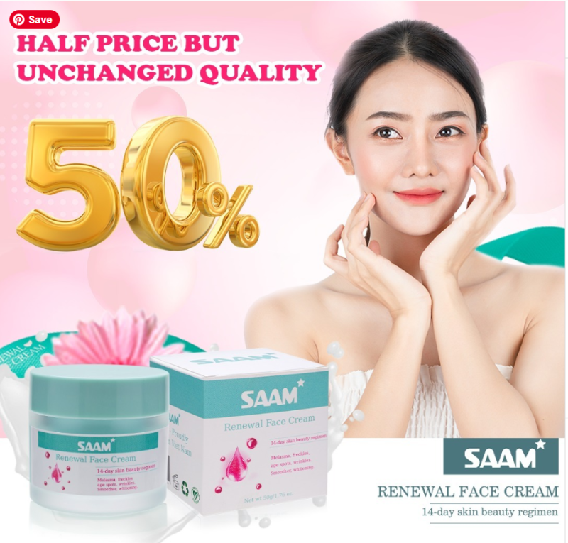 SAAM Renewal Face Cream | Melasma, Freckles, Age Spots & Dark Spots | With Alpha Arbutin and Kojic Acid | 50g